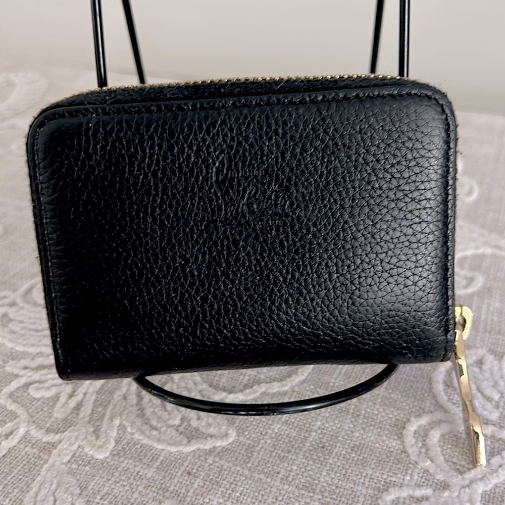 Christian Louboutin Authentic Panettone Studded Black Leather Wallet - Picture 2 of 16